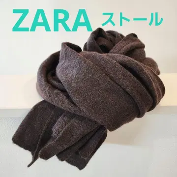 ZARA 니트 롱 스톨 / 다크 브라운