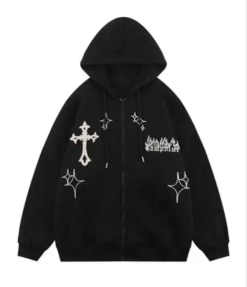 Ressaca 오버 사이즈 사가라 자수 후드 맨투맨