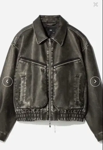 [ HERE ] LEATHER 컴팩트 가죽 블루종