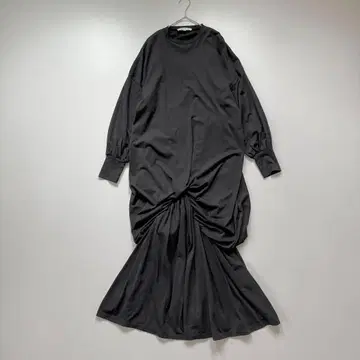 컨디션 최상 엔폴드 크루넥 드레이프 원피스 벌룬 맥시 길이