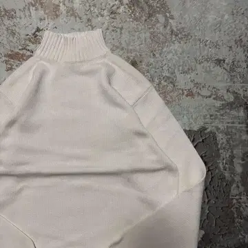 90s J.CREW 제이크루 하이넥 코튼 니트 화이트 L
