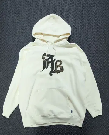 AB 로고 후드 부착 후드티 크림색