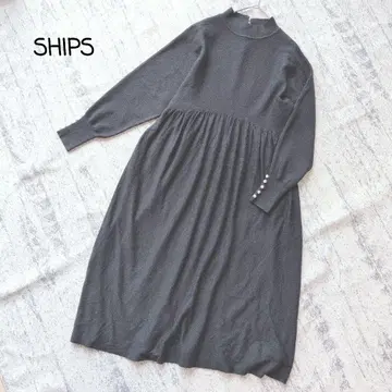 SHIPS * 돌먼 개더 니트 원피스 블랙 프리 사이즈