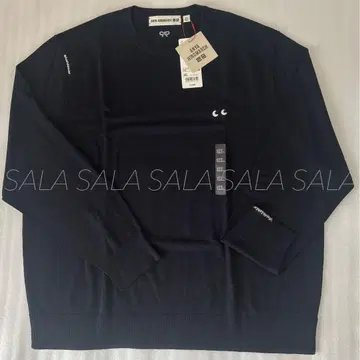 택 포함 미사용 새상품 유니클로 메리노 크루넥 스웨터 3XL 네이비