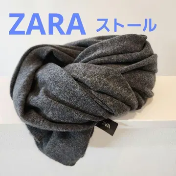 ZARA 니트 롱 머플러 스톨 / 그레이 차콜 그레이