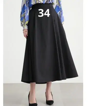 PINKY&DIANNIE 34 스트레치 타프타 플레어 스커트