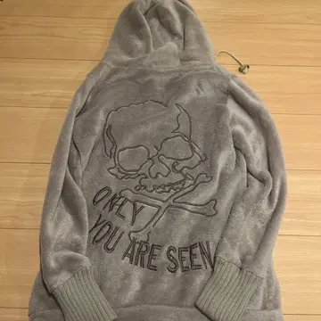 헤이세이 갸루 y2k 그런지 T셔츠 해골 큐빅 지퍼 후드티