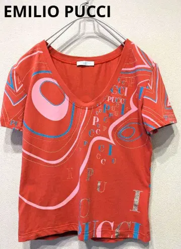 EMILIO PUCCI 에밀리오 푸치 반팔 T셔츠 오렌지/핑크