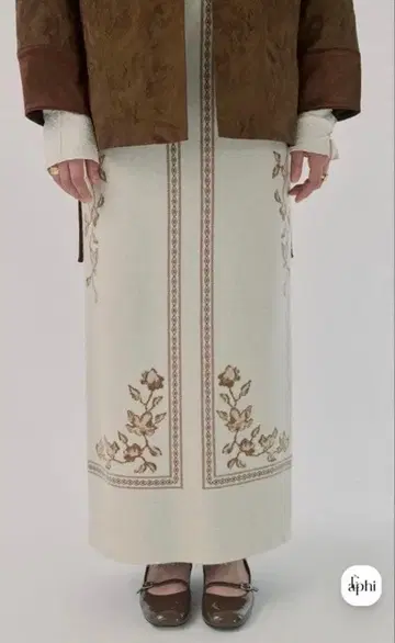 eaphi scarf motif knit skirt