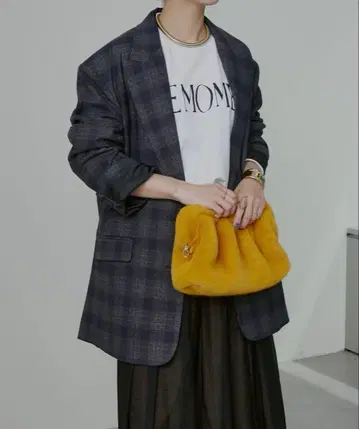 새상품급 오메카시 체크/TR 파워숄더 테일러드 자켓 36