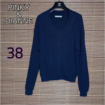 Pinky&Dianne 코튼 V넥 니트 38 네이비 긴팔