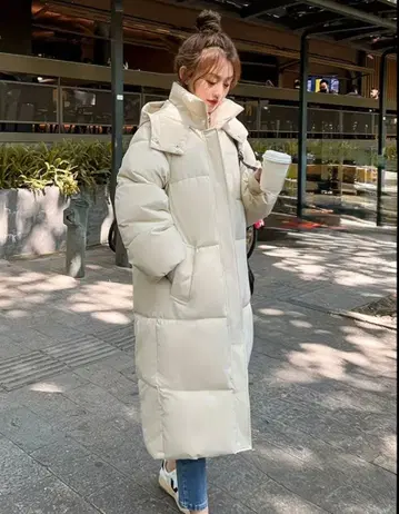 후드 부착 롱 코트