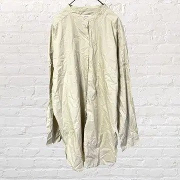 12112 니코앤드 코튼 노카라 셔츠 튜닉 베이지 L 구제 의류