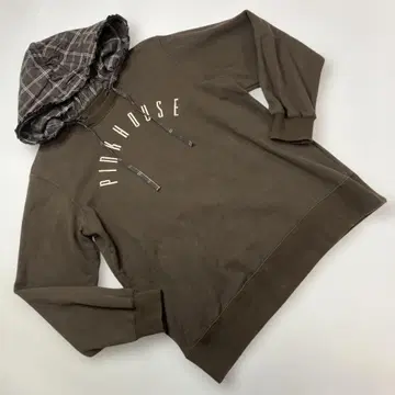 핑크하우스 브라운 로고 자수 사용 후드티/2023년