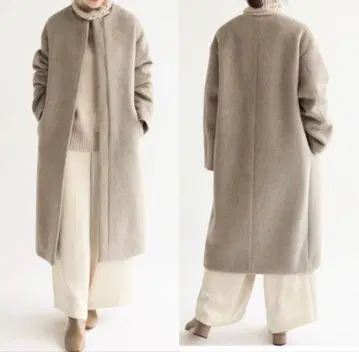 [ 새상품급 ] IENA 램스울 노카라 코트