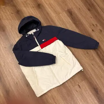 타미 진스 XL 네이비/화이트 점퍼 아우터 블루종