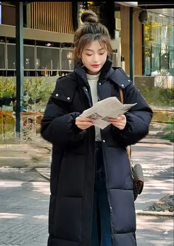 후드 부착 롱 코트