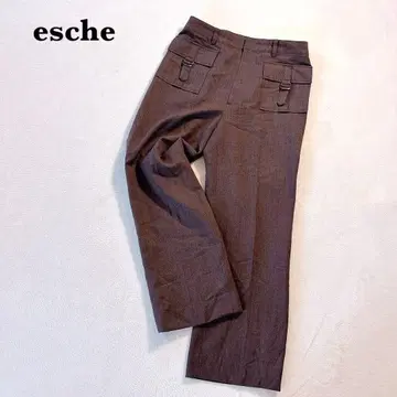 에슈 벨트 포켓 와이드 팬츠 38 브라운 캐주얼