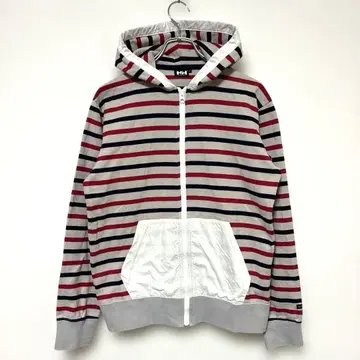 HELLY HANSEN 그레이 스트라이프 후드티 L