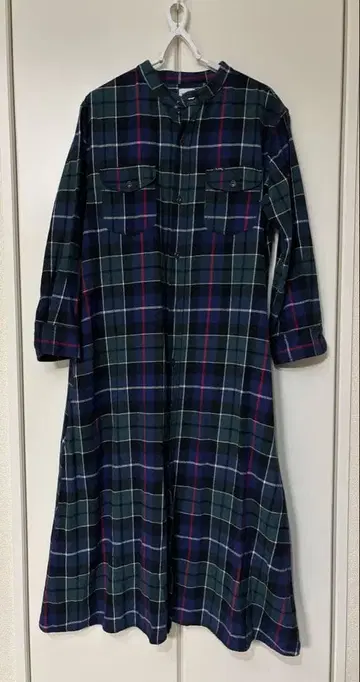 [ SHIPS any 별주 ] Lee 밴드 카라 체크 셔츠 원피스