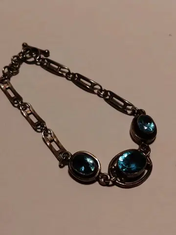 빈티지 파란색 스톤 팔찌