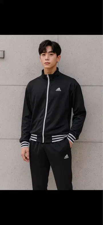 adidas 블랙 저지 세트