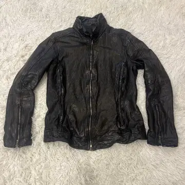 [양가죽] 루바트람 라무 레더 자켓 주름 가공 인도산 블랙 M 사이즈