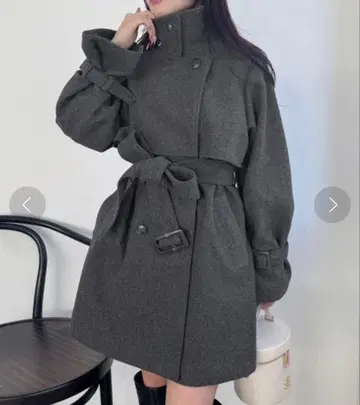 2way/스탠드 카라 미들 코트 NICE CLAUP