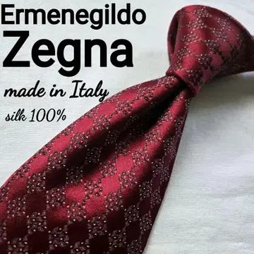 새상품급 ermenegildo zegna 와인 레드 넥타이 실크