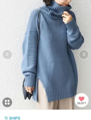 SHIPS 사이드 슬릿 터틀 풀오버