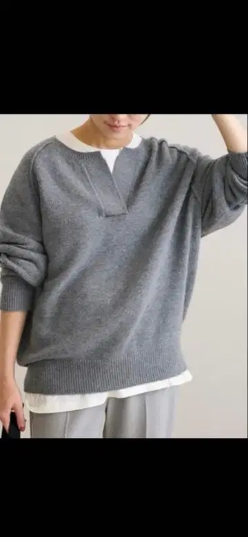 [ 새상품급 ] 프레임워크 미들 게이지 천축 풀오버 V넥 스웨터