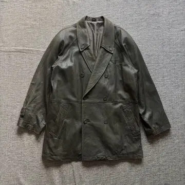 가죽 코트 더블 미들 기장