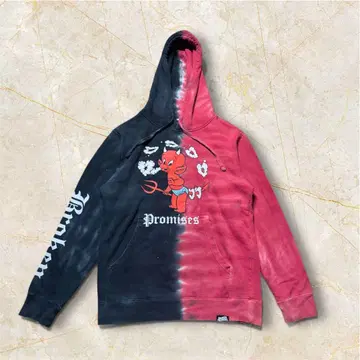 브로큰 프로미스 핫 스태프 블랙&레드 타이다이 스프레드 후드