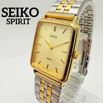 작동 새상품 배터리 SEIKO 세이코 손목시계 스퀘어 스피릿 콤비 컬러