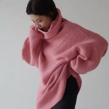 ETRE TOKYO 와이드 칼라 터틀 니트 풀오버