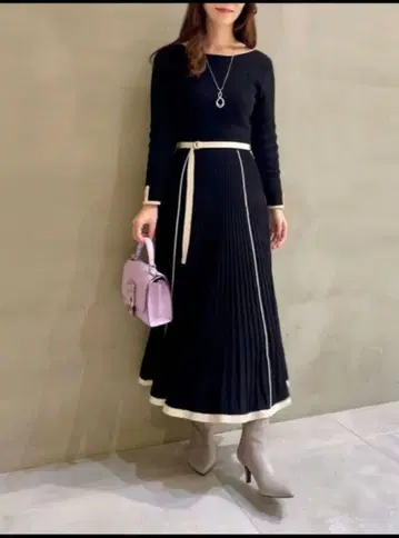 택 포함 새상품 저스길리티 라인 배색 니트 원피스 M 사이즈 2