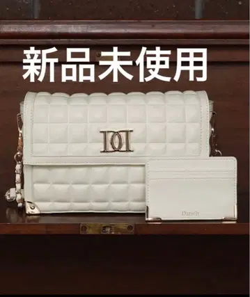 Darich 초콜릿 퀼트 백 & 가죽 카드 케이스 WHT 미개봉 새상품