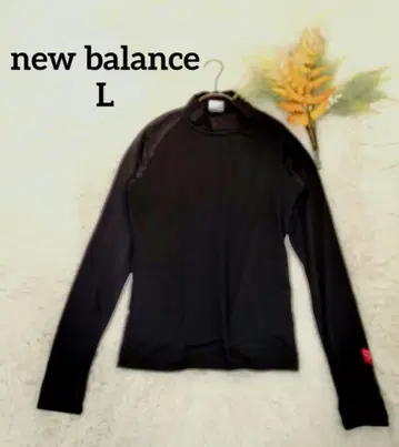 뉴발란스 여성용 긴팔 언더셔츠 (L) 블랙 스탠드 카라