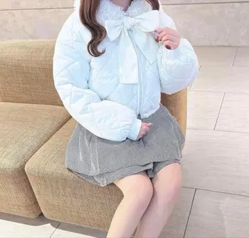 evelyn 퀼팅 다운 자켓 화이트