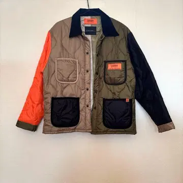 퀼팅 자켓 올리브/오렌지/블랙