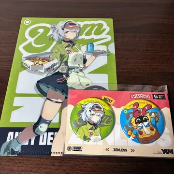 젠레스 존 제로 안비 클리어 파일 캔뱃지 세트 피자라 콜라보