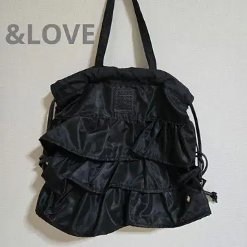&LOVE 앤드러브 티어드 프릴냅 백팩 블랙