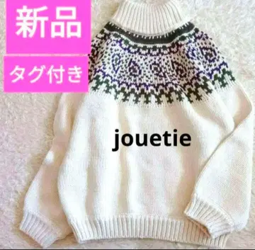 새상품 쥬에티 정가 11000엔 노르딕 자카드 니트 M 보온성