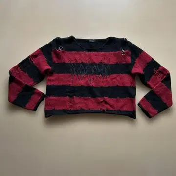 노에미 데미지 보더 니트 스웨터 니트