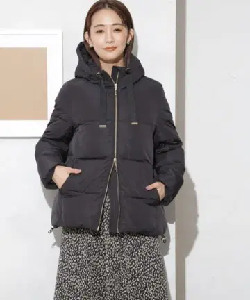 후드 부착 블랙 자켓 NANO universe