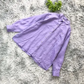 Chadwick's [ M 상당 ] 라벤더 린넨 긴팔 셔츠 스탠드 카라