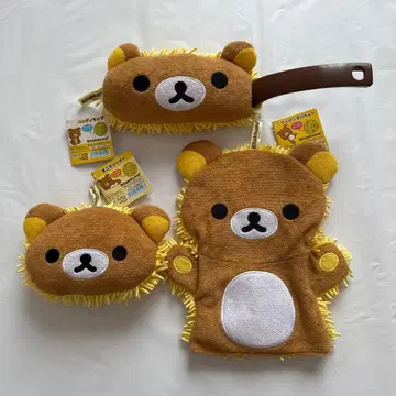 리락쿠마 봉제 인형 청소 대걸레 3세트