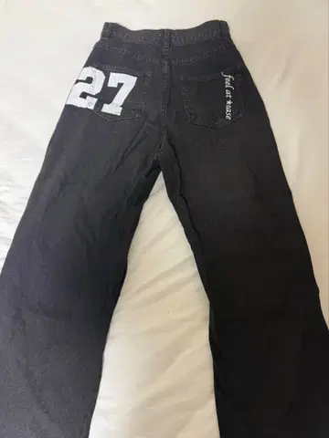 sedacle 데님 팬츠 와이드 블랙 27 프린트 스트릿