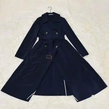 FOXEY NEW YORK 레인 트렌치코트 네이비 40 벨트 포함