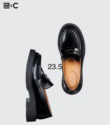 UNIQLO 블랙 로퍼 23.5cm 네이비 필터치